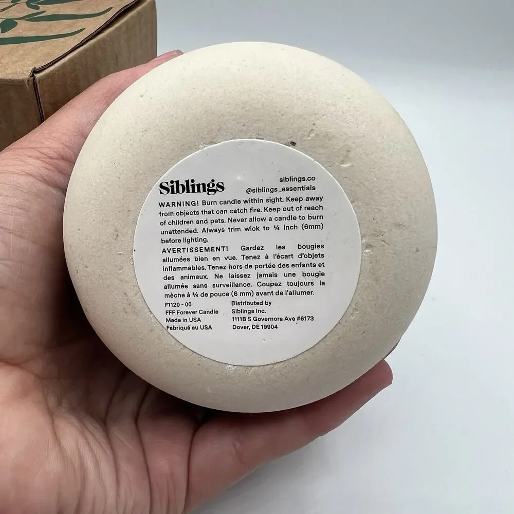 Siblings Limited Edition Soli Neroli Forever Candle Refillable USA 8oz NIB